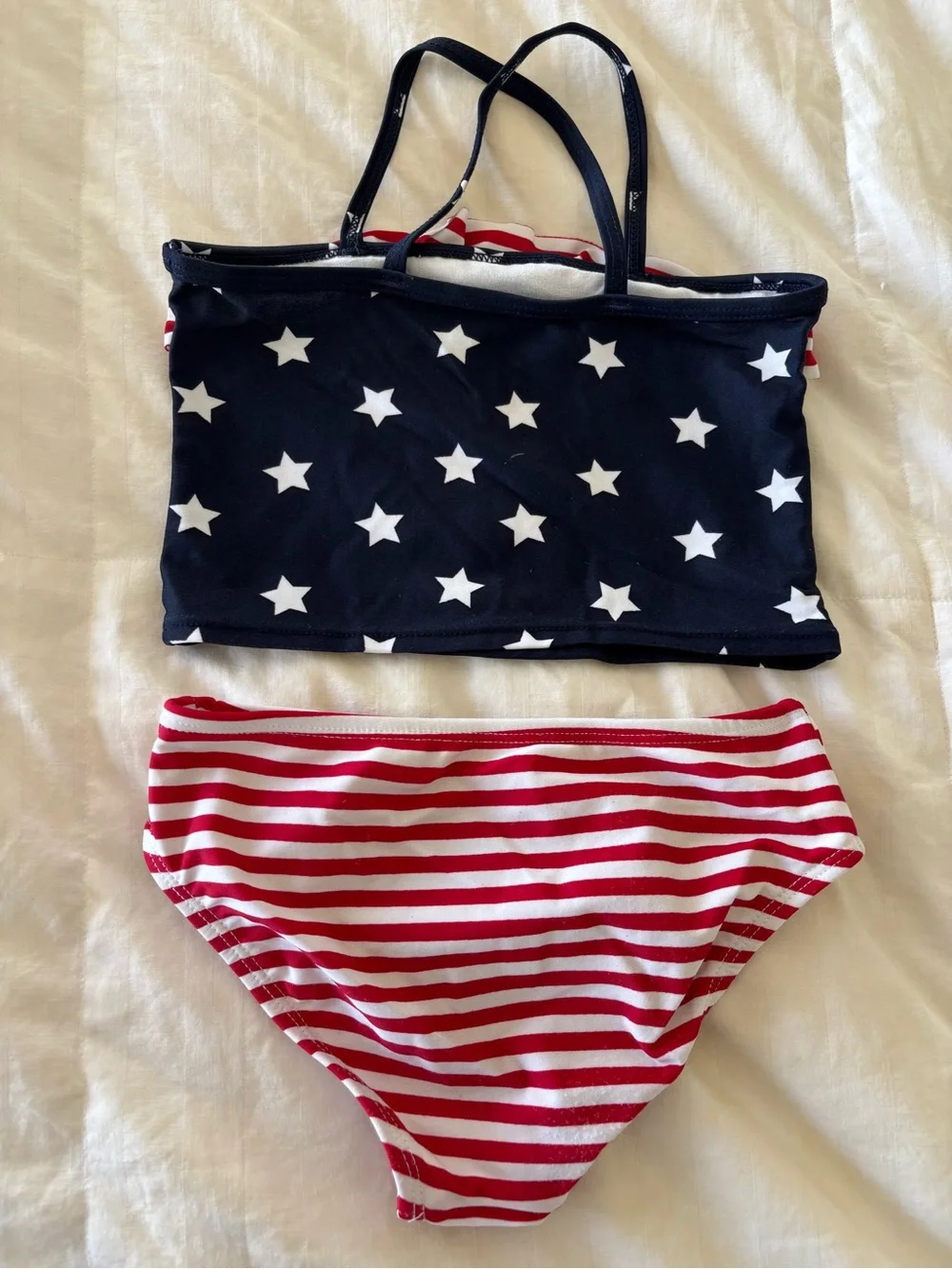 The Children's Place Girls Size 4 Red White Blue Stars 2-Piece swimsuit Bikini